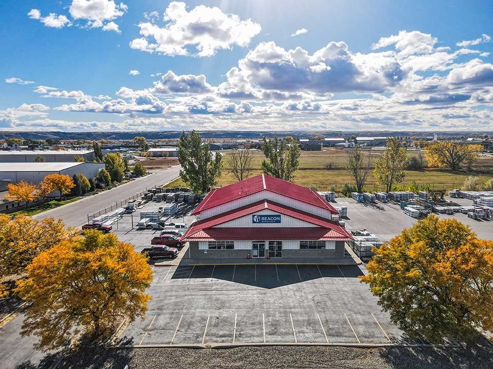 Aerial view of a commercial building in Billings, Montana